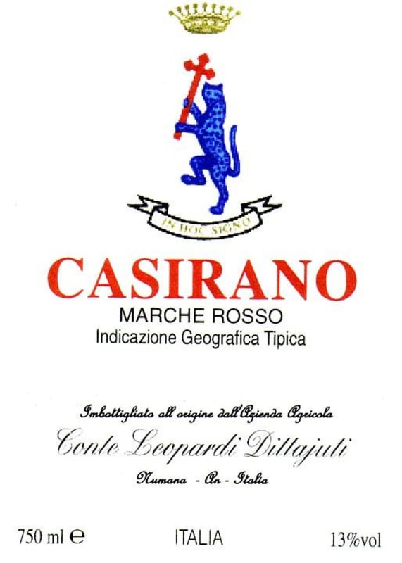 Azienda Agricola Conte Leopardi Dittajuti Marche Casirano Rosso 2005 Front Label