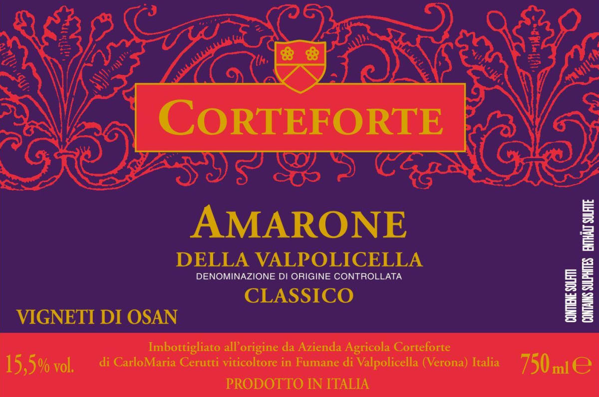 Azienda Agricola Corteforte Amarone della Valpolicella Vigneti di Osan Classico 2005 Front Label