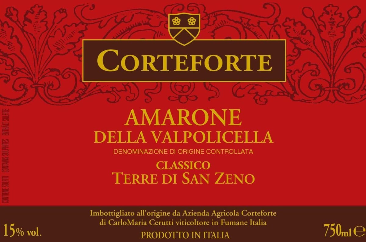 Azienda Agricola Corteforte Amarone della Valpolicella Terre di San Zeno Classico 2007 Front Label