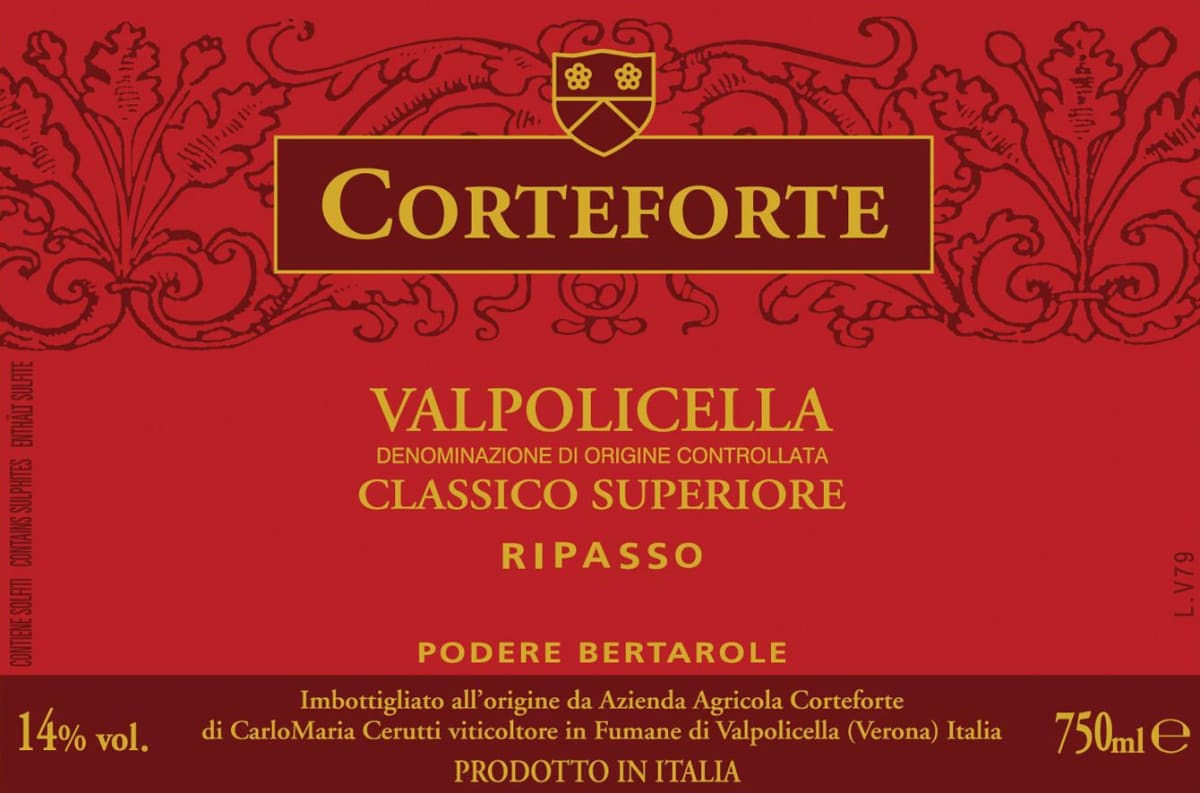 Azienda Agricola Corteforte Valpolicella Ripasso Podere Bertarole Classico Superiore 2010 Front Label