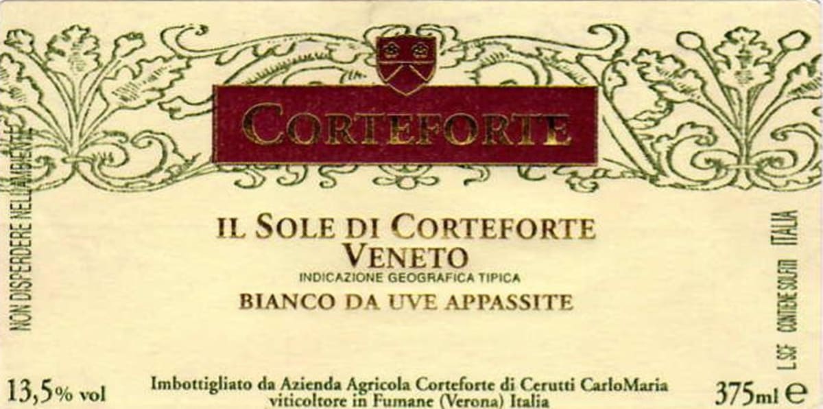 Azienda Agricola Corteforte Veneto Il Sole di Corteforte da uve Appassite Bianco 2005 Front Label