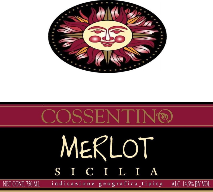 Azienda Agricola Cossentino Sicilia Merlot 2010 Front Label