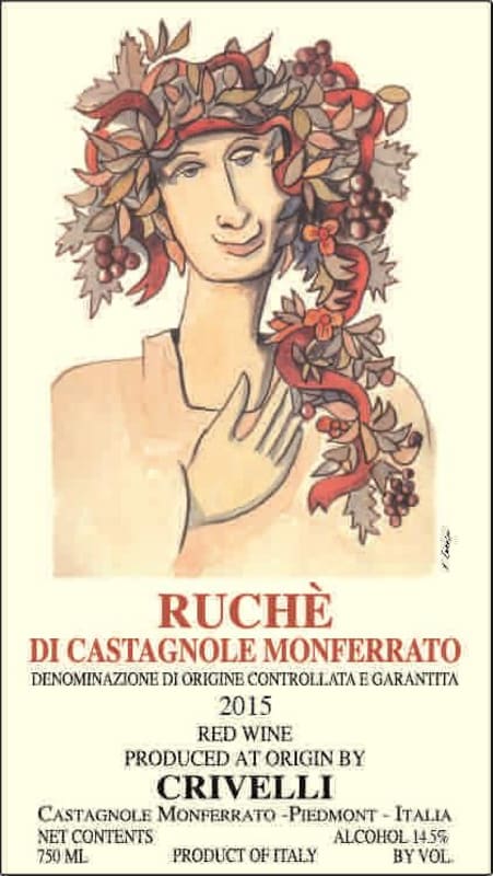 Azienda Agricola Crivelli Ruche di Castagnole Monferrato 2015 Front Label