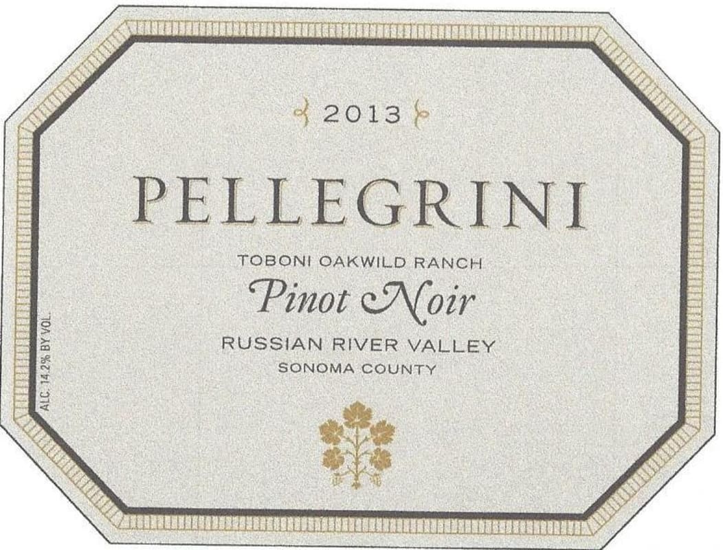 Pellegrini Toboni Oakwild Ranch Pinot Noir 2013 Front Label