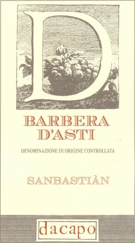 Azienda Agricola Dacapo Barbera d'Asti Sanbastian 2009 Front Label
