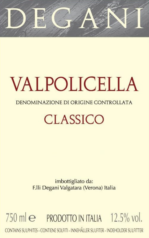 Degani Valpolicella Classico 2014 Front Label