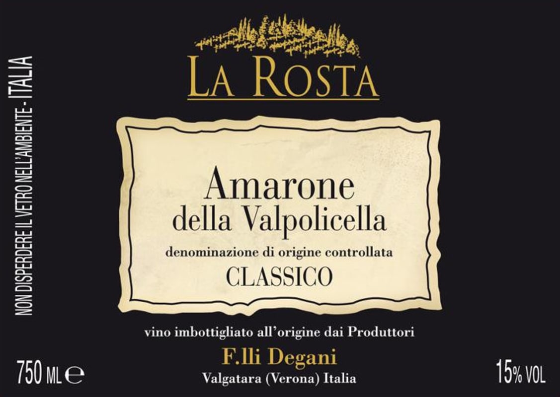 Degani Amarone della Valpolicella Classico La Rosta 2004 Front Label