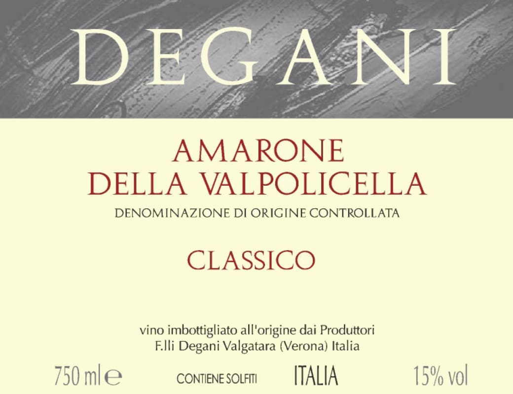 Degani Amarone della Valpolicella Classico 2012 Front Label