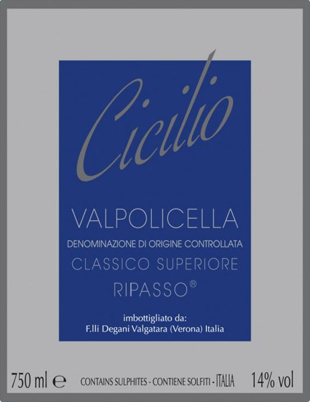 Degani Valpolicella Ripasso Classico Superiore Cicilio 2005 Front Label
