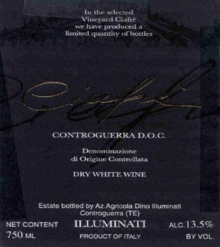 Azienda Agricola Dino Illuminati Controguerra Ciafre Bianco 2006 Front Label