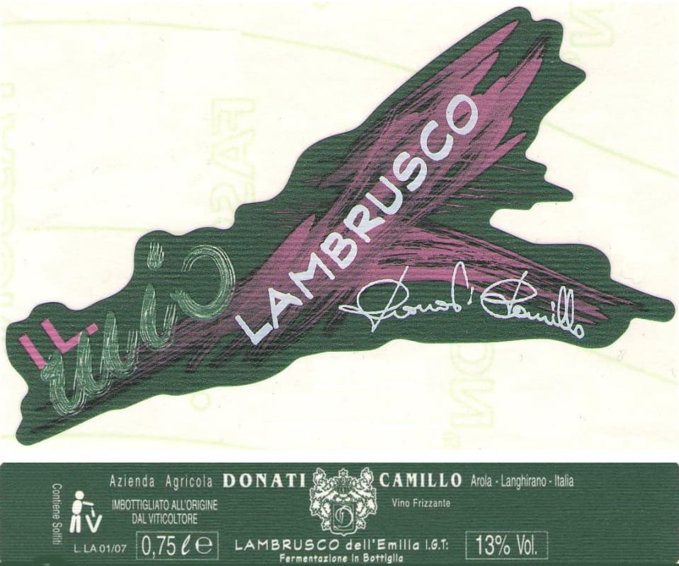 Azienda Agricola Donati Camillo Il Mio Lambrusco 2014 Front Label