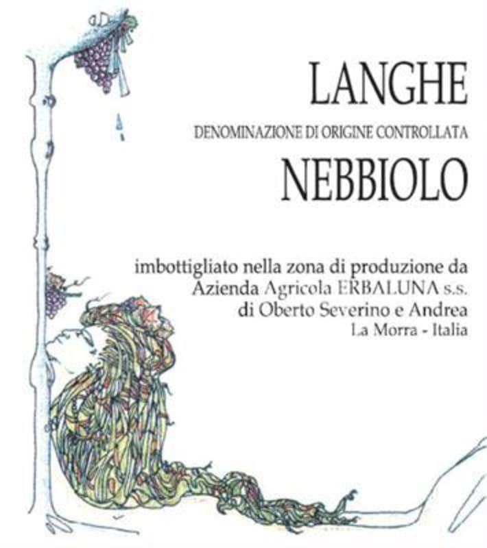 Azienda Agricola Erbaluna Langhe Nebbiolo 2012 Front Label