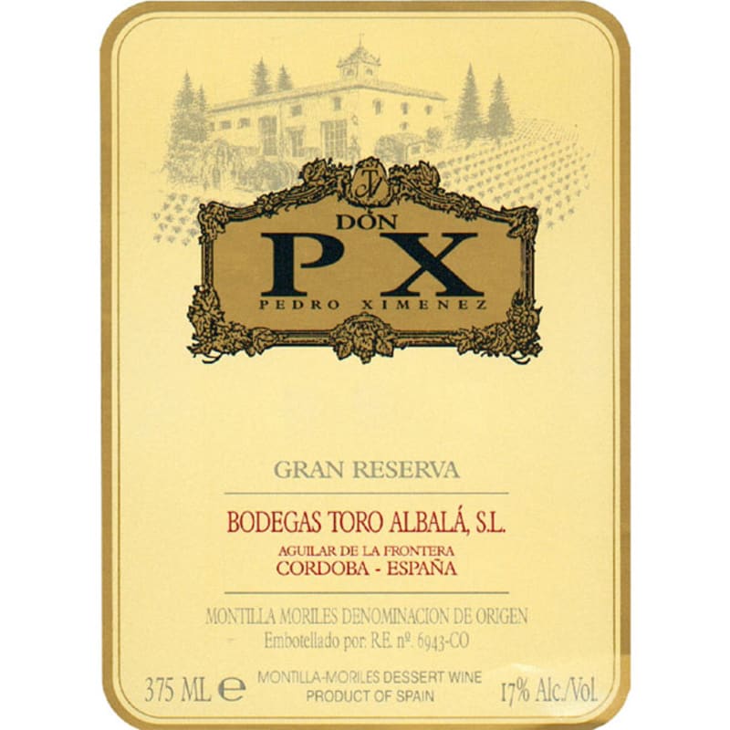 Toro Albala Don PX (375ML half-bottle) 1986 Front Label