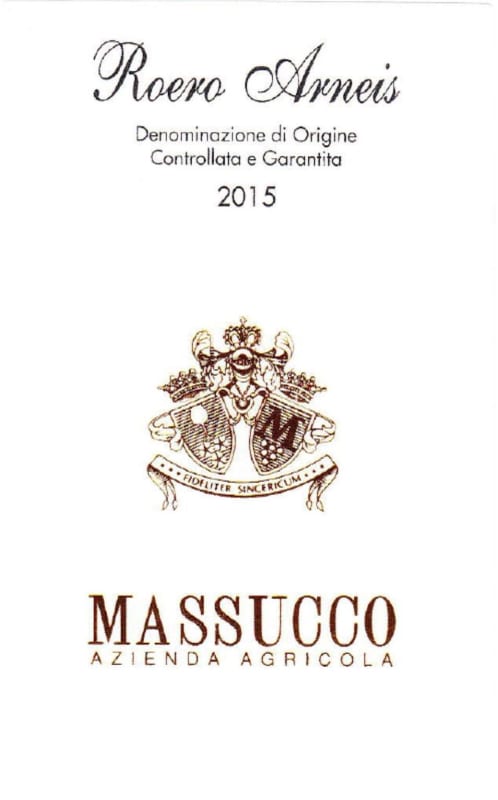 Azienda Agricola F.lli Massucco Roero Arneis 2015 Front Label