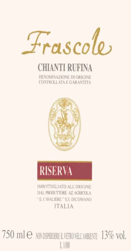 Azienda Agricola Frascole Chianti Rufina Riserva 2003 Front Label