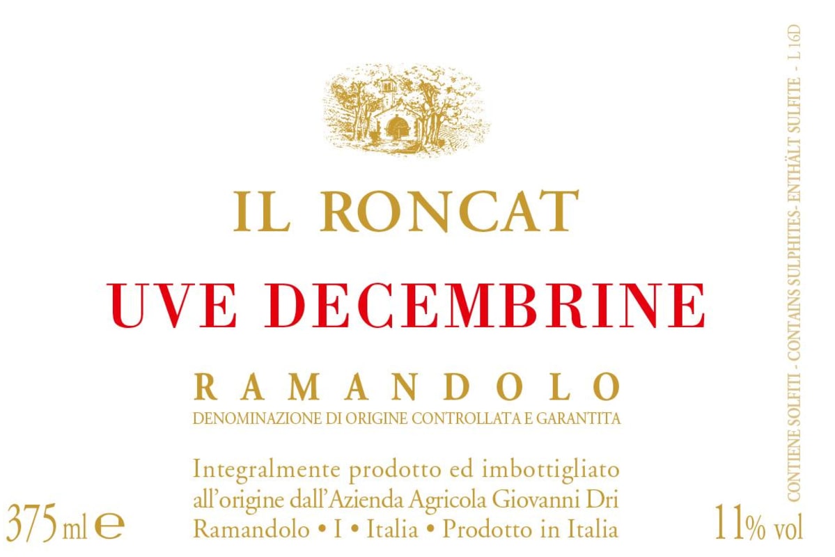 Azienda Agricola Giovanni Dri Il Roncat Uve Decembrine 2011 Front Label