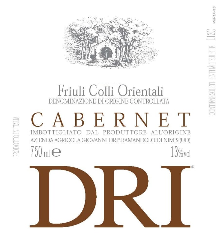 Azienda Agricola Giovanni Dri Colli Orientali del Friuli Cabernet 2011 Front Label
