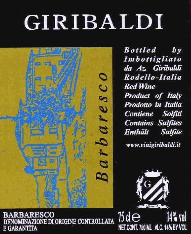 Azienda Giribaldi Barbaresco 2011 Front Label