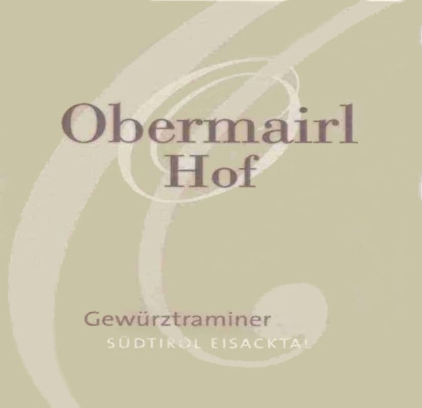 Azienda Agricola Haderburg Sudtirol Eisaktal Obermairlhof Gewurztraminer 2010 Front Label