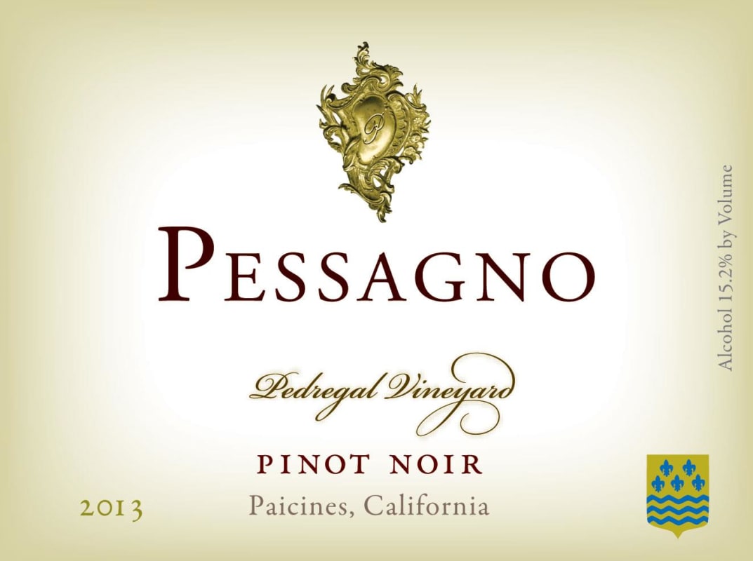 Pessagno Winery Pedregal Vineyard Pinot Noir 2013 Front Label