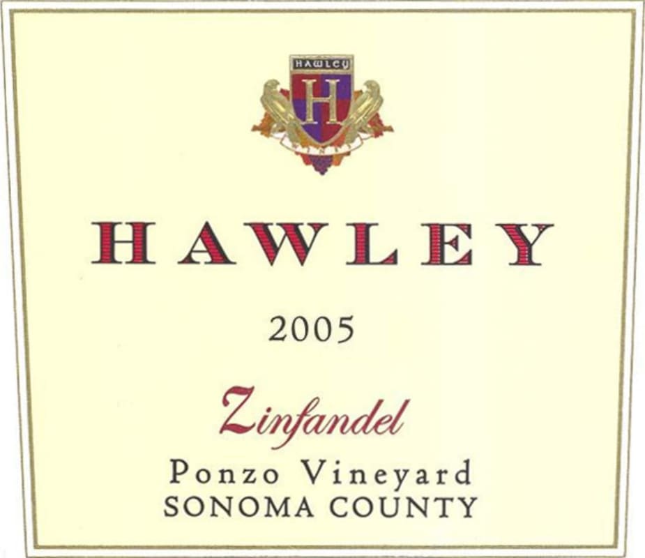 Hawley Ponzo Vineyard Zinfandel 2005 Front Label