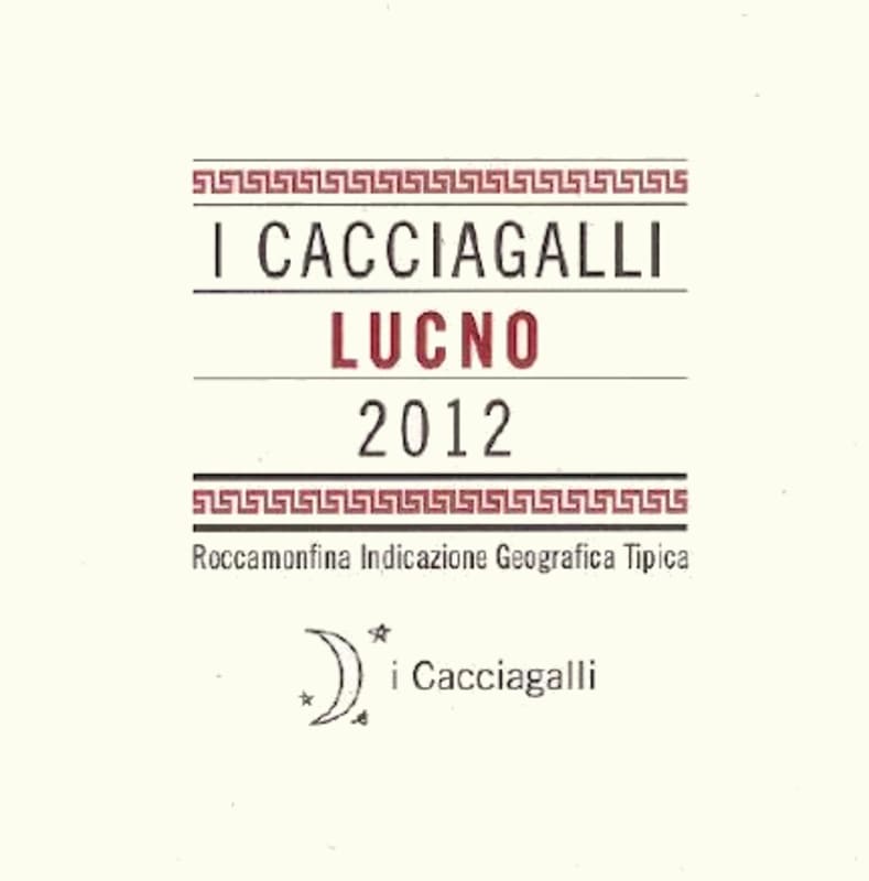 I Cacciagalli Roccamonfina Lucno 2012 Front Label