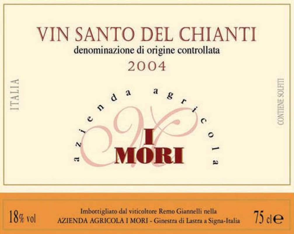 I Mori Vin Santo del Chianti 2004 Front Label