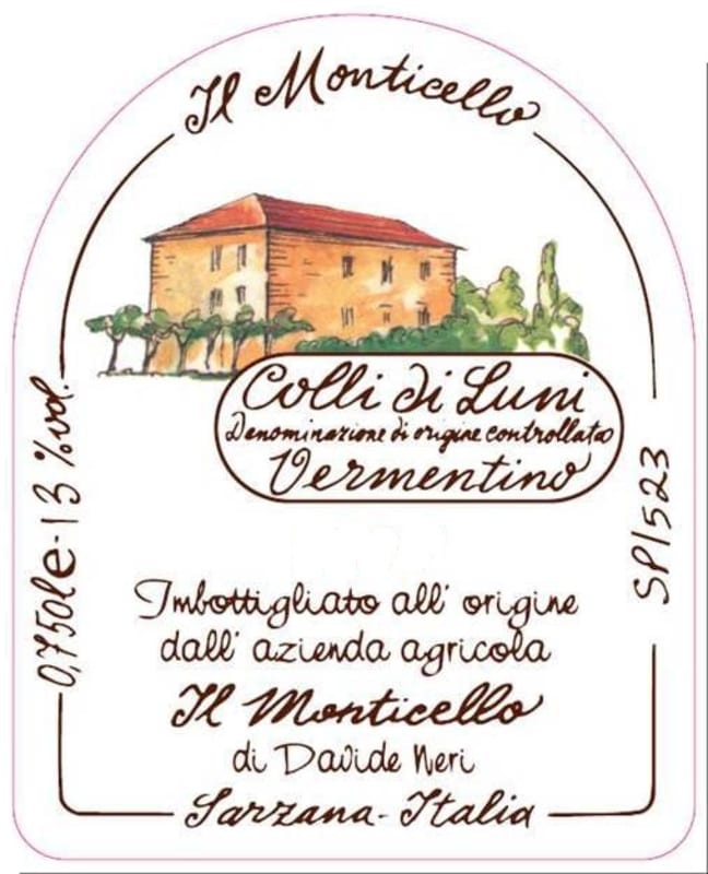 Il Monticello Colli di Luni Vermentino 2015 Front Label