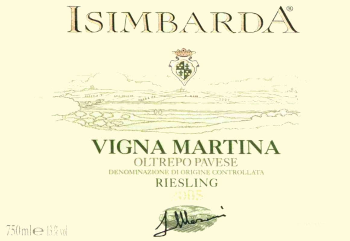 Azienda Agricola Isimbarda Oltrepo Pavese Vigna Martina Riesling 2014 Front Label