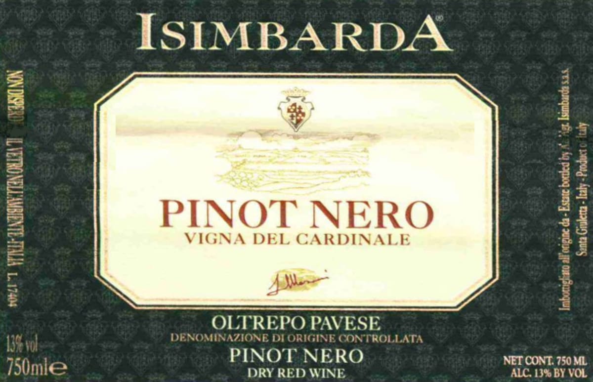 Azienda Agricola Isimbarda Oltrepo Pavese Vigna del Cardinale Pinot Nero 2011 Front Label