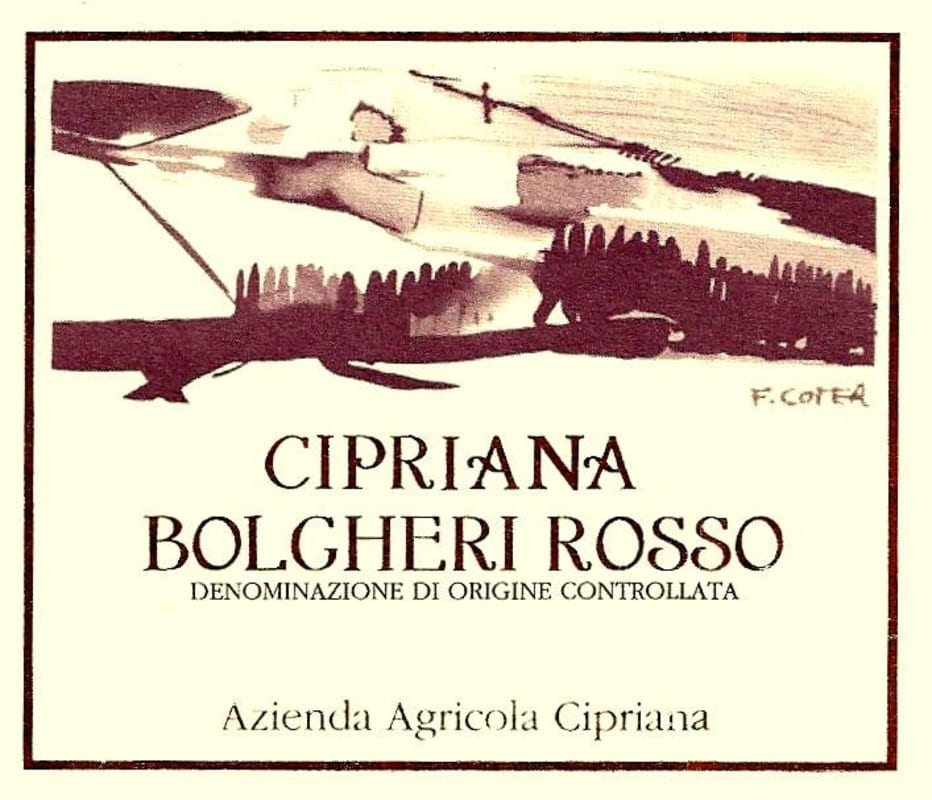 Azienda Agricola La Cipriana Bolgheri Rosso 2010 Front Label