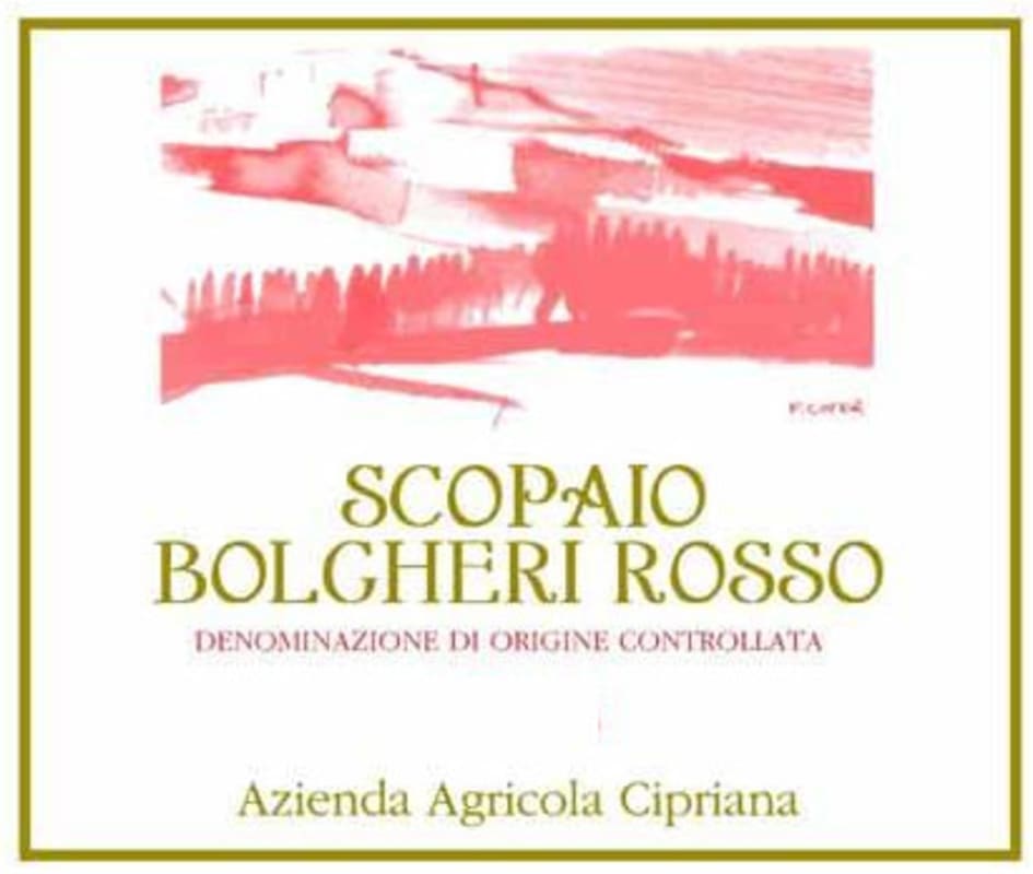 Azienda Agricola La Cipriana Bolgheri Scopaio Rosso 2006 Front Label