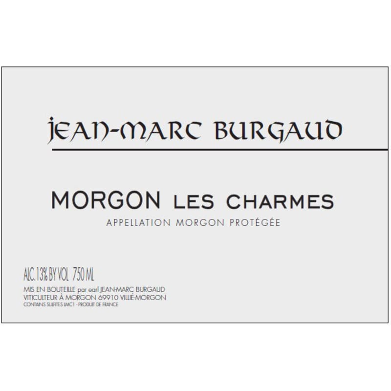 Jean-Marc Burgaud Morgon Les Charmes 2015 Front Label