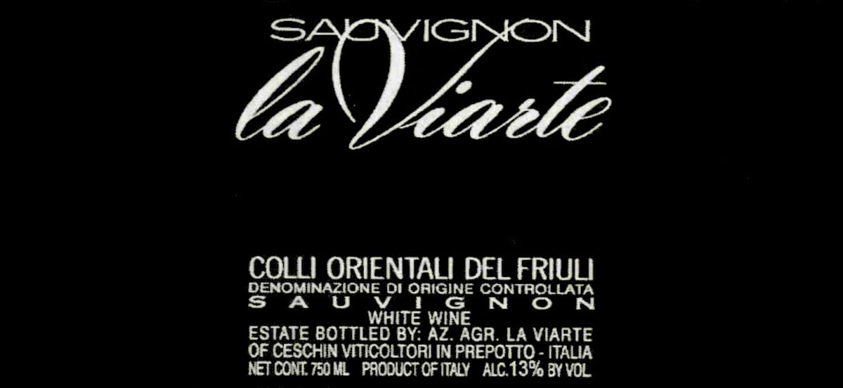 La Viarte Colli Orientali del Friuli Sauvignon 2003 Front Label
