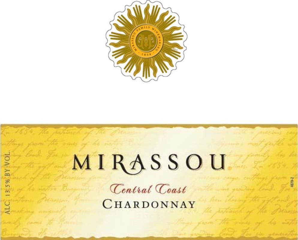 Mirassou Central Coast Chardonnay 2004 Front Label