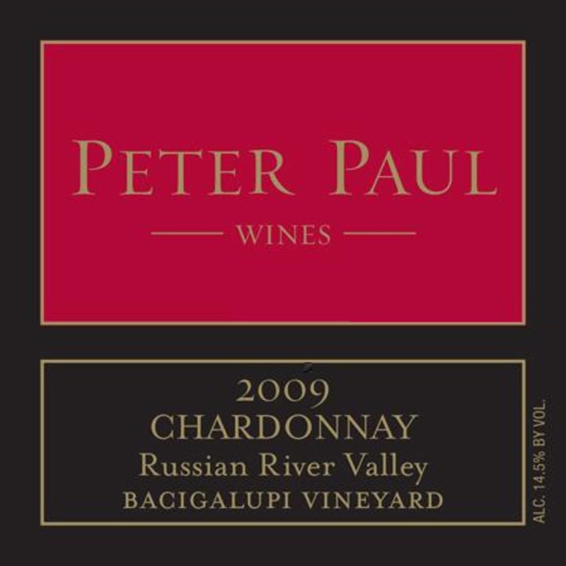 Peter Paul Bacigalupi Vineyard Chardonnay 2009 Front Label