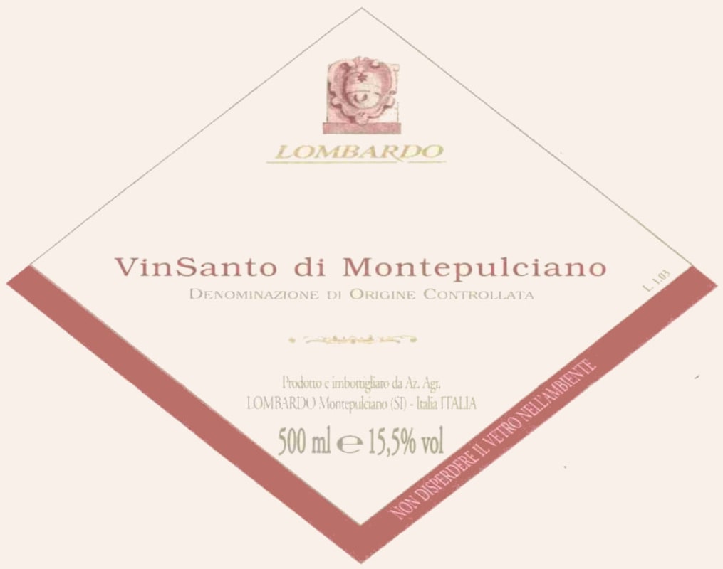 Lombardo Vin Santo di Montepulciano 2009 Front Label