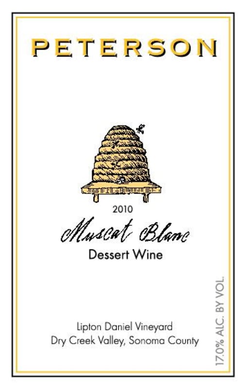 Peterson Muscat Blanc Dessert Wine 2010 Front Label