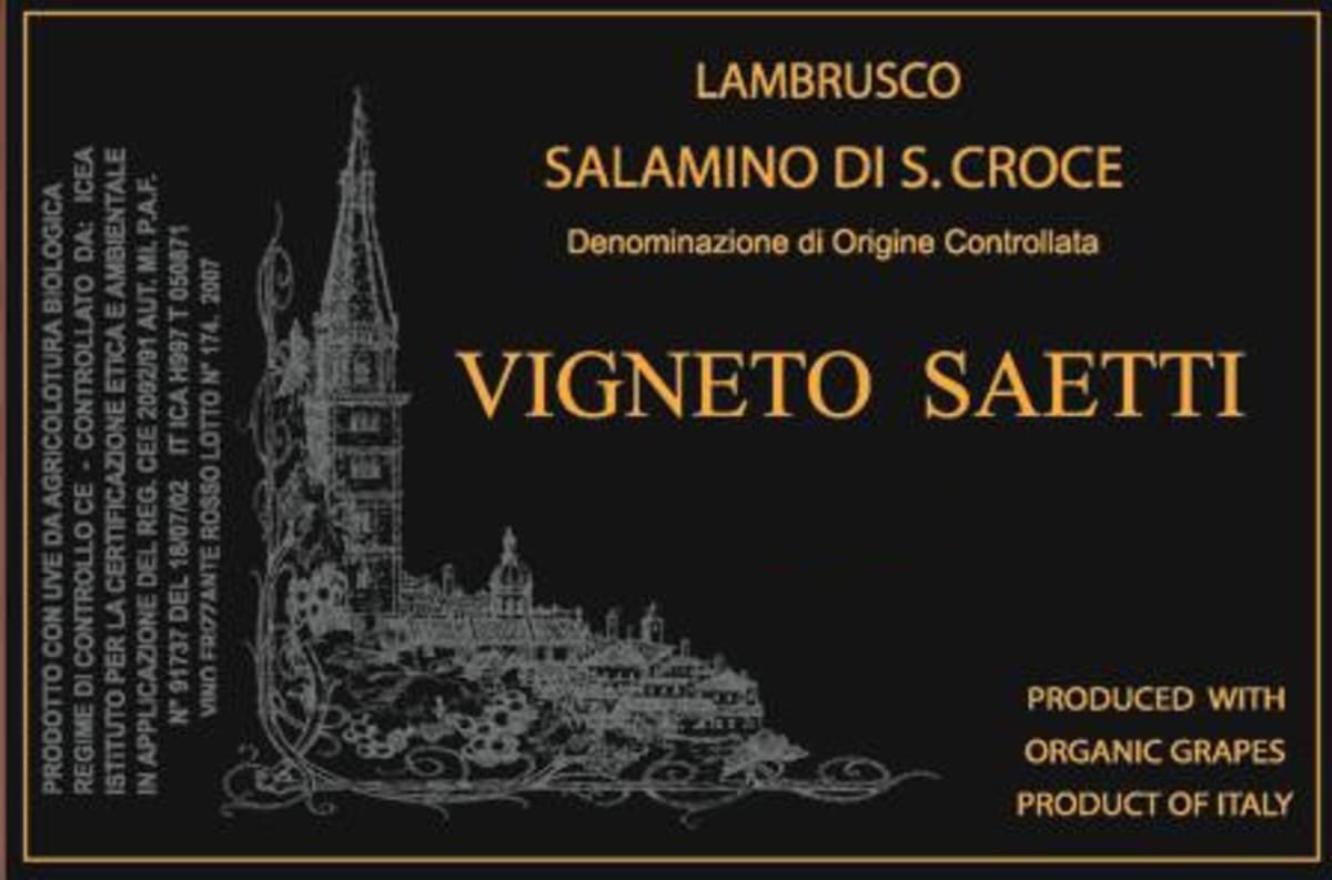 Saetti Lambrusco Salamino di Santa Croce 2014 Front Label