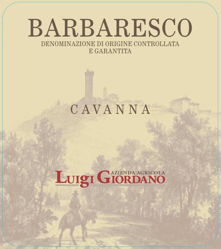 Luigi Giordano Barbaresco Cavana 2011 Front Label