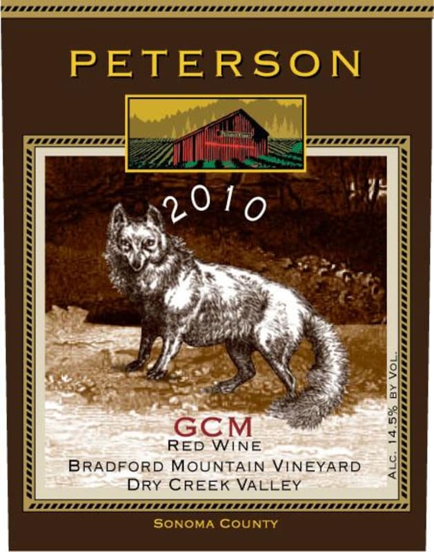 Peterson Bradford Mountain Vineyard GCM Red 2010 Front Label