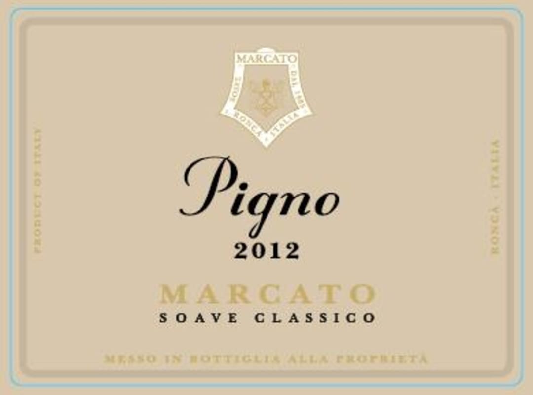 Azienda Agricola Marcato Soave Classico Pigno 2012 Front Label