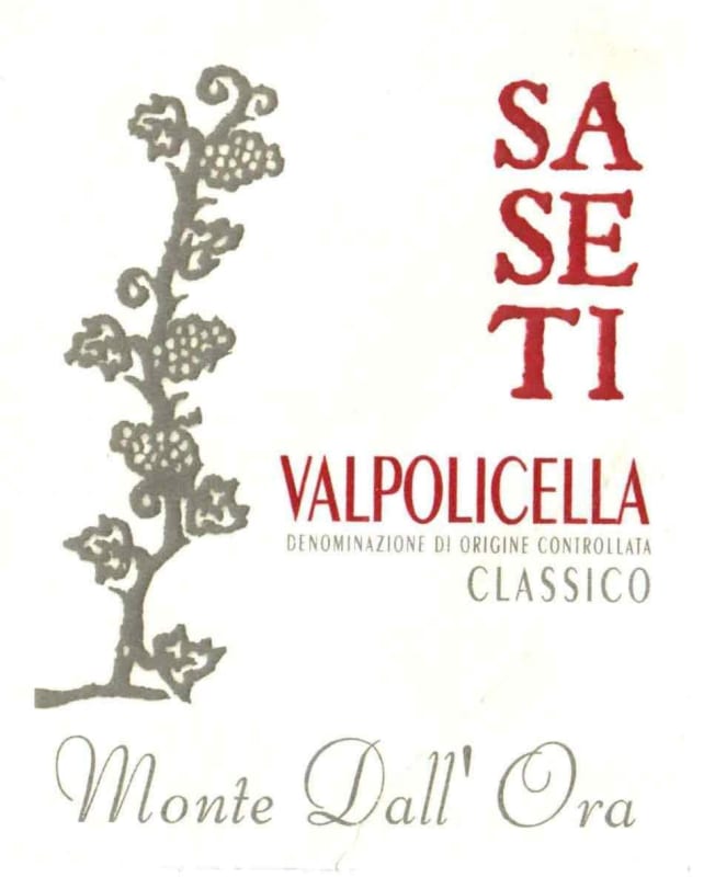 Monte Dall'Ora Valpolicella Classico Saseti 2013 Front Label