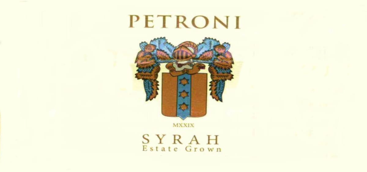 Petroni Vineyards Syrah 2007 Front Label