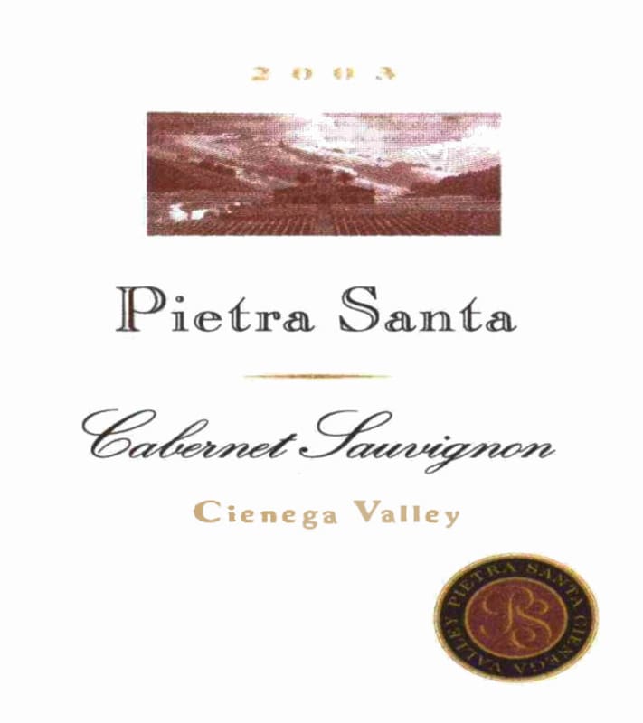 Pietra Santa Cabernet Sauvignon 2003 Front Label