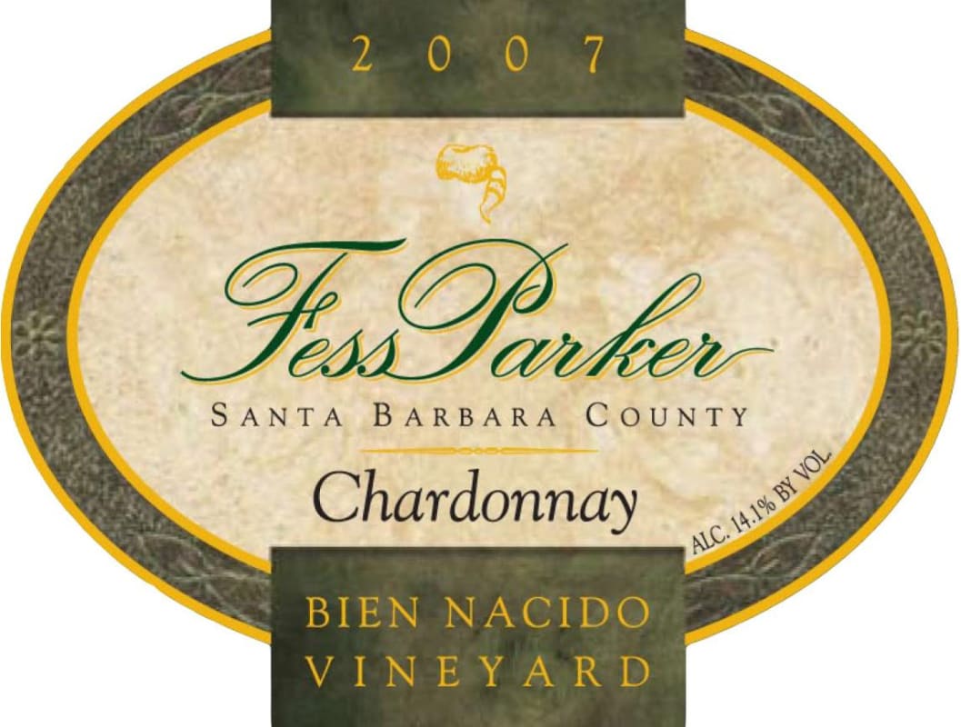 Fess Parker Bien Nacido Vineyard Chardonnay 2007 Front Label