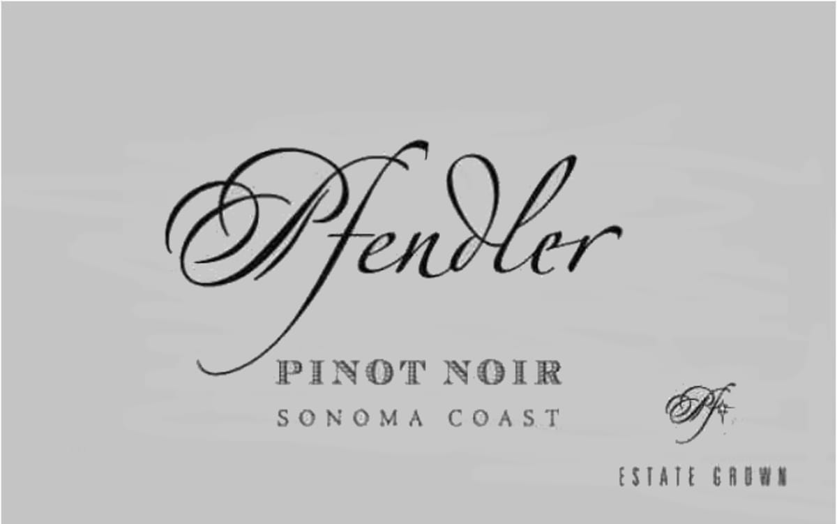 Pfendler Pinot Noir 2012 Front Label