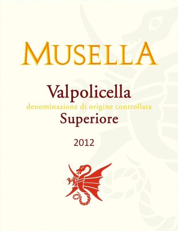 Musella Valpolicella Superiore 2012 Front Label