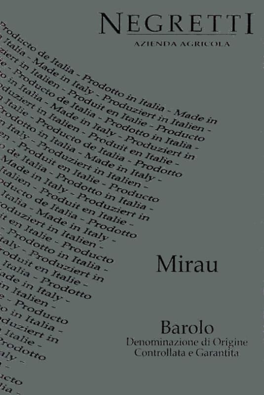 Negretti Barolo Mirau 2007 Front Label