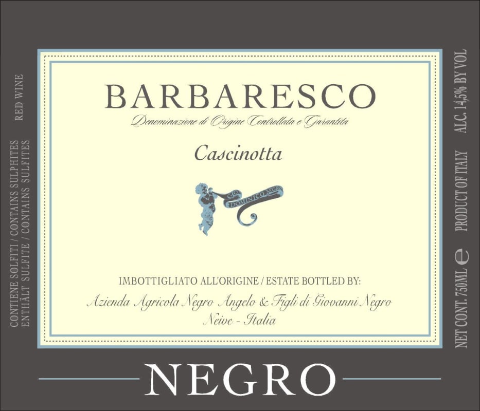 Azienda Agricola Negro Angelo e Figli Barbaresco Cascinotta 2008 Front Label